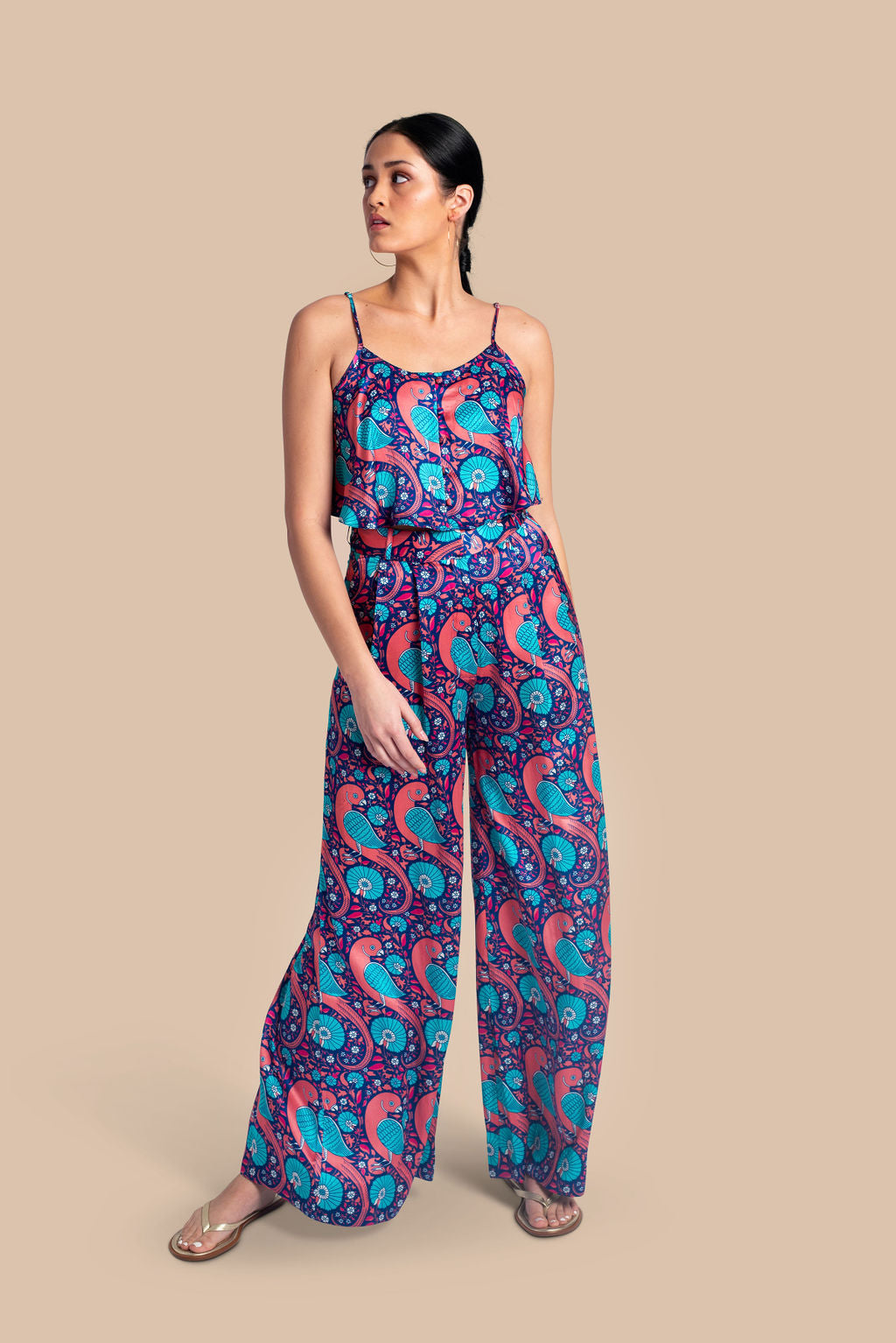 Birds of a Feather Wide Leg Pant: Coral – Kusuma