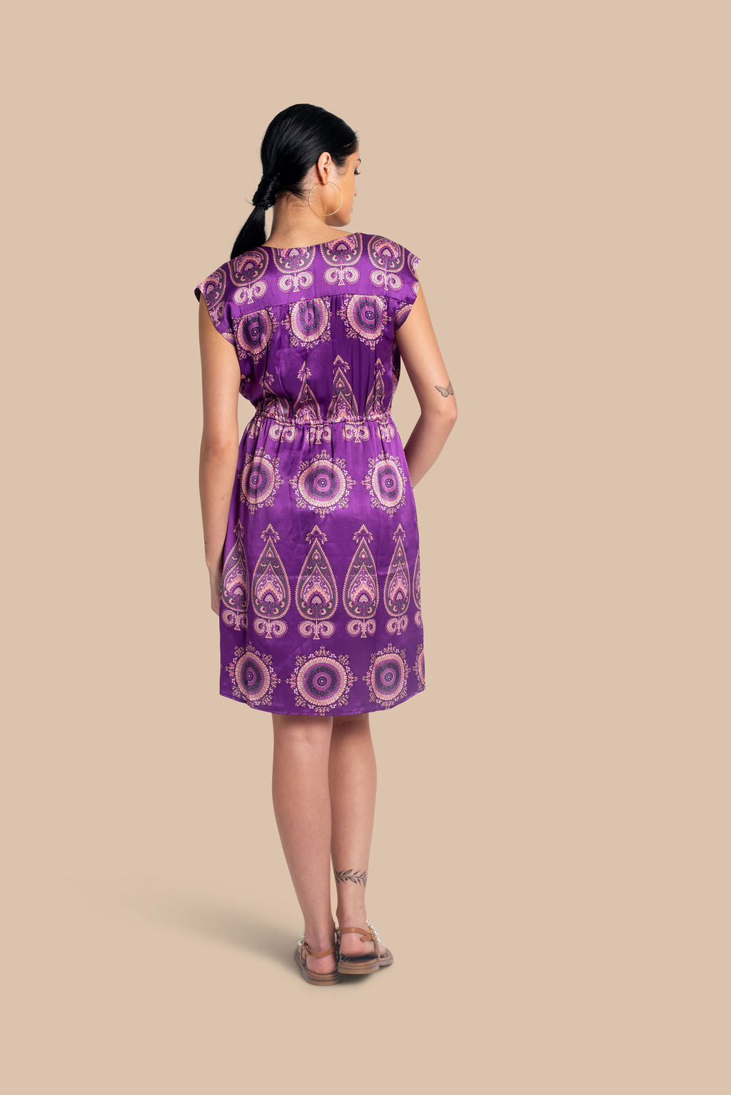 fitted lace wedding dress Buy Joya Faux Wrap Midi Dress-Mauve Color | Dresses for Women