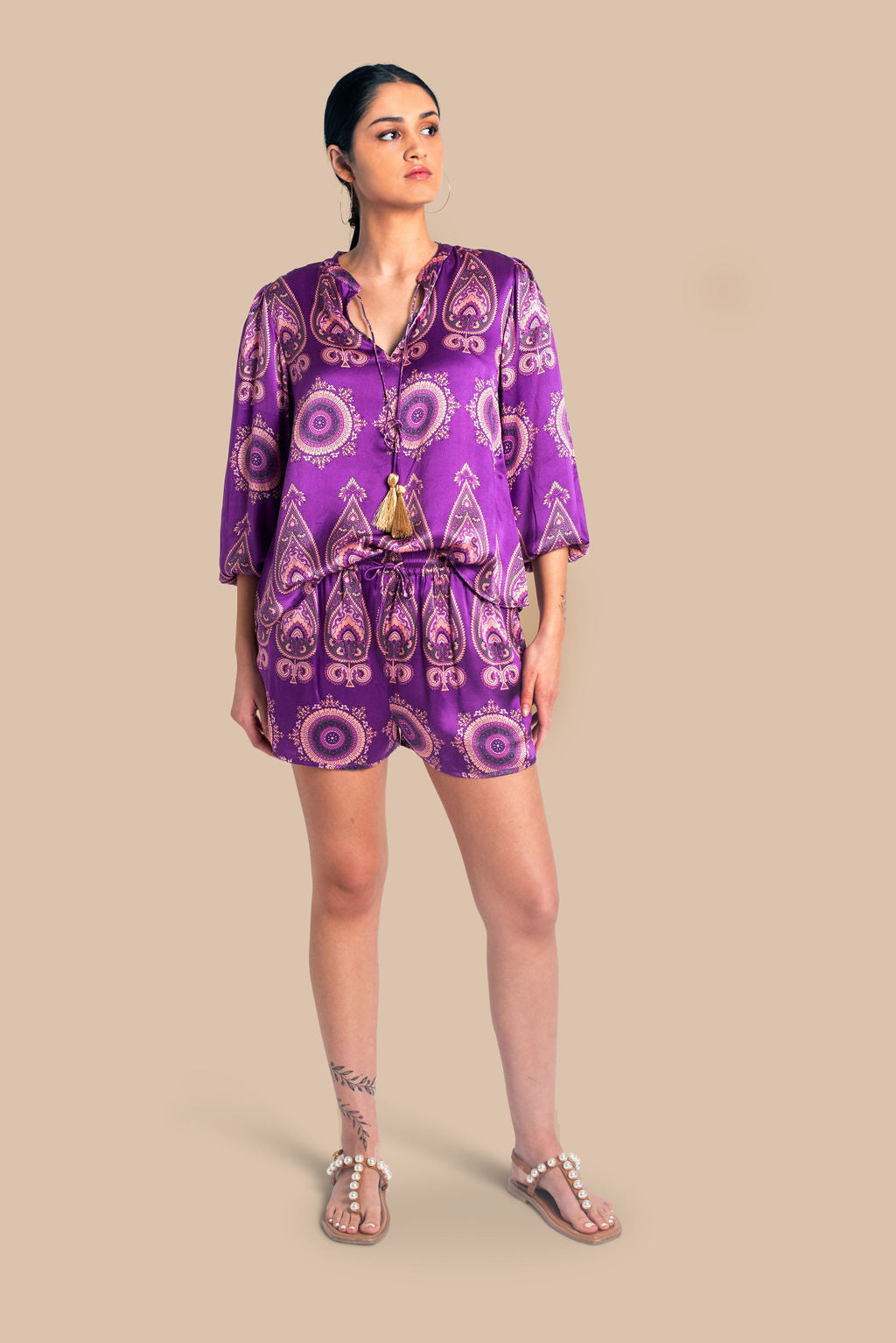 Medallion Ella Blouse: Tanzanite – Kusuma