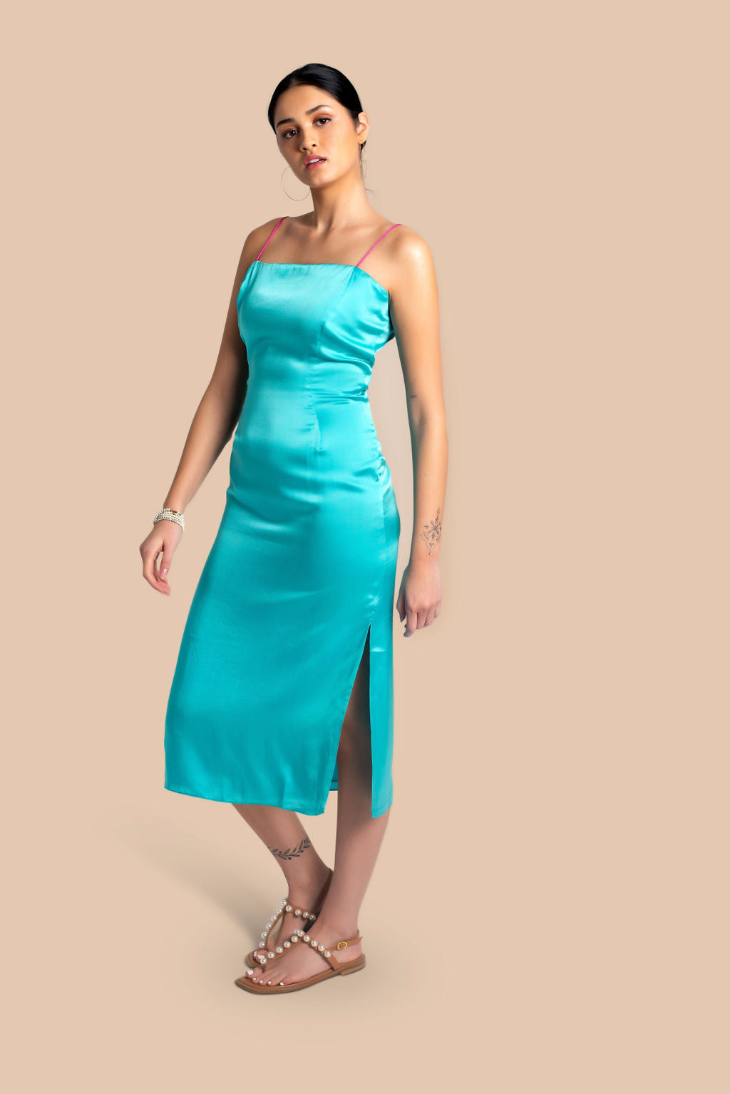 turquoise silk dress Grace Bay Midi Dress: Turquoise – Kusuma