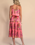 Paisley Bloom Tiered Skirt: Coralline Pink