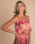 Paisley Bloom Cropped Cami: Coralline Pink