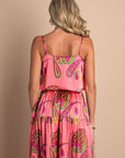 Paisley Bloom Cropped Cami: Coralline Pink