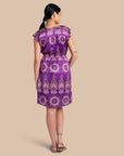 Medallion Faux Wrap Dress: Tanzanite