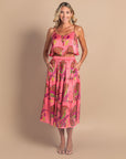 Paisley Bloom Tiered Skirt: Coralline Pink