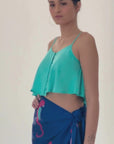 Grace Bay Cropped Cami: Turquoise